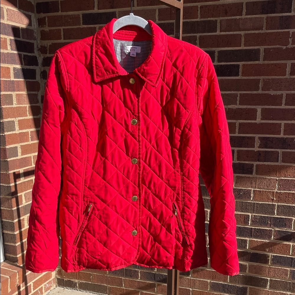 Crown & Ivy Vibrant Red Puffer Jacket